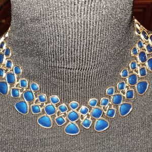 Teal and gold necklace